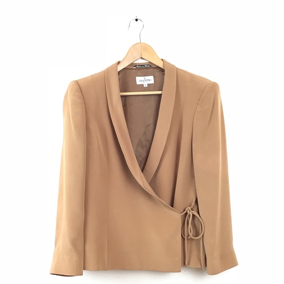 Valentino Jackets & Blazers - 🔥FIRM Valentino Jacket V Neck Silk VTG Blazer 44